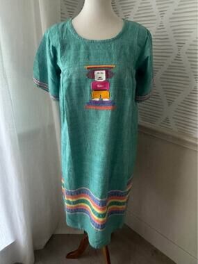 Vintage Peasant Dress Mexican Aztec Guatemala Latin South America Boho Hippie